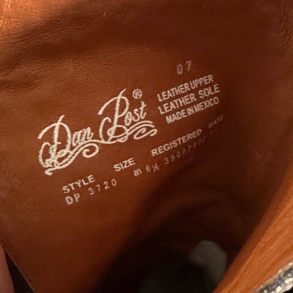 Dan Post Dark Brown Embossed Western Boots with Stud Details - Picture 7 of 7